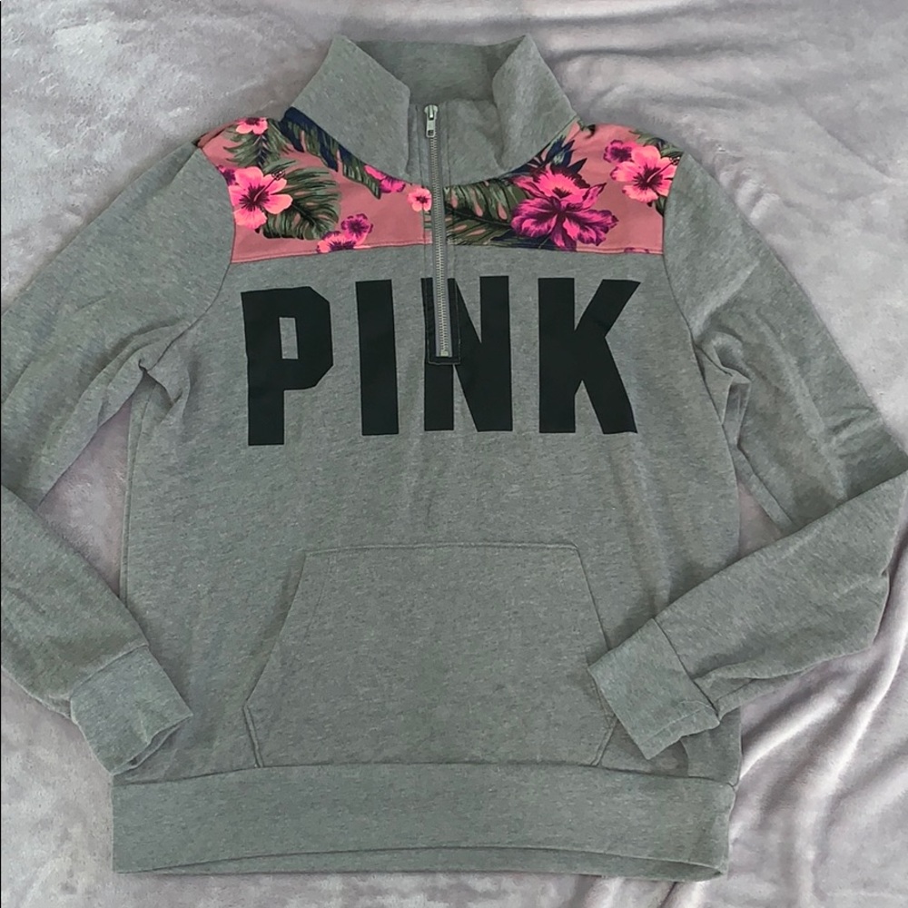 VS Pink Quarter ZIP Sweatshirt